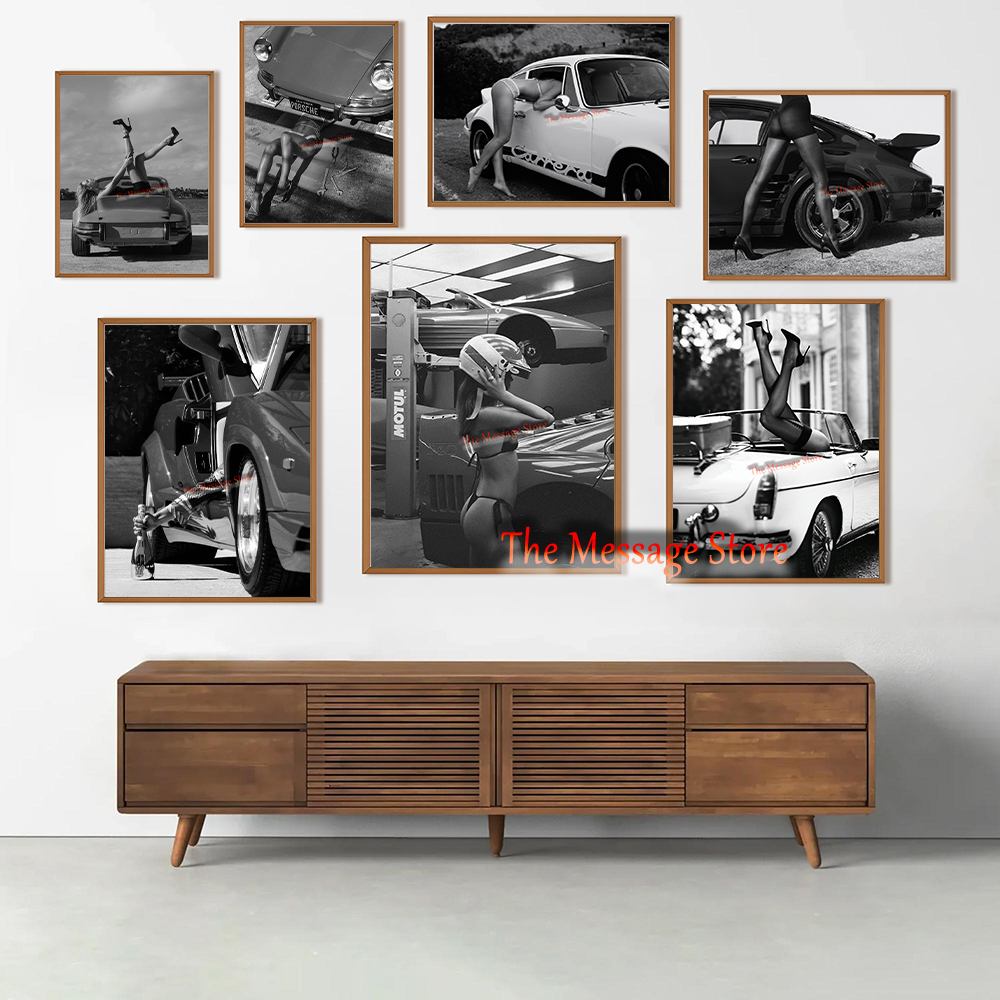 Luxury Lifestyle Cars - Retro Sexy Meisje Hoge Hakken met