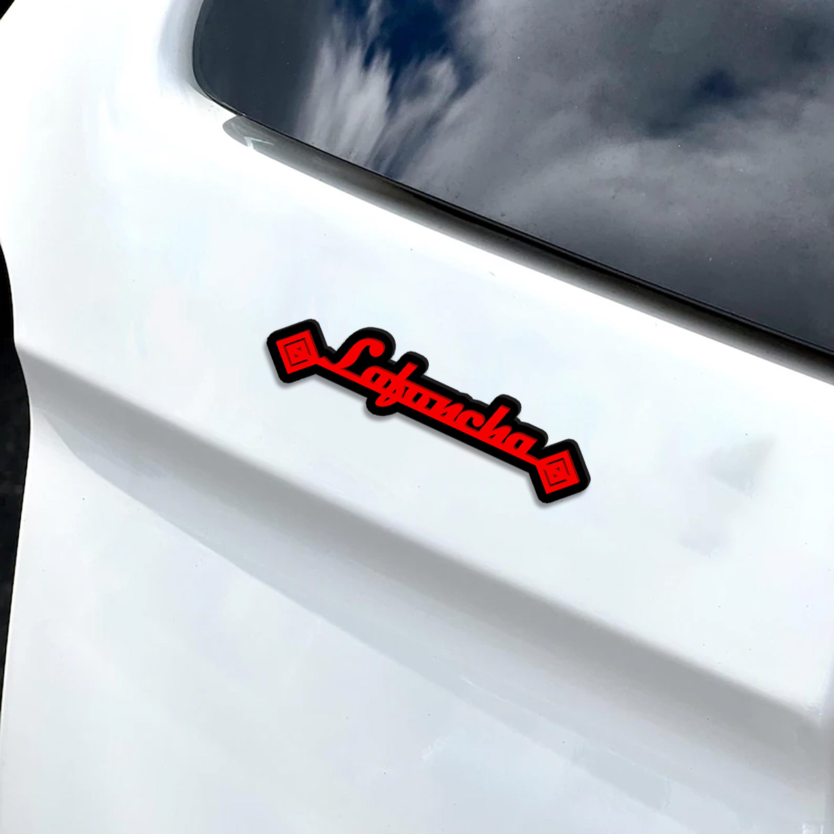 Personalized Engraved Gift - Geometrische diamantstijl Lafoncha acryl autosticker, gepersonaliseerde